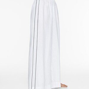 Oysho 100% linen wide-leg trousers - XS